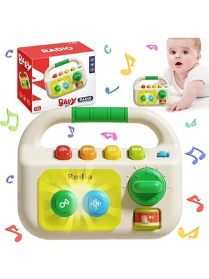Learning Fun Işıklı Sesli Radyo Şeklinde Duyusal Oyuncak Interaktif Eğlence Oyuncağı