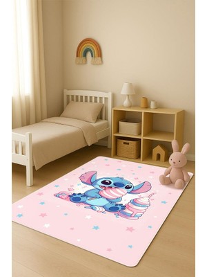 Dolce Mariee  Parlak Kadife Kumaş Dijital Baskı Dot Kaymaz Tabanlı Çocuk ve Genç Odası Halısı H0986