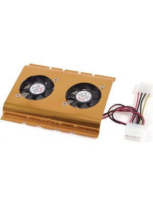 Leonpro 3,5" Hdd Sabit Disk Soğutucu Çift Fanlı Masa Üstü Bilgisayarlar İçin Gold
