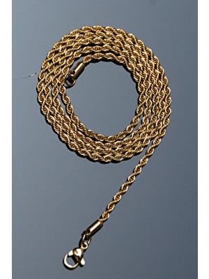 Rua Jewelry Burgu Halat Model Zincir Paslanmaz Çelik Kolye Altın Renk - 2mm 2 Yıl Garanti