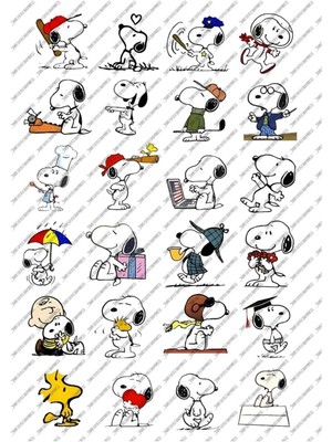 One Little Happiness Snoopy Karakter Temalı Etiket Seti - Ajanda, Defter, Laptop, Telefon, Scrapbook Sticker