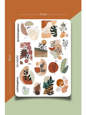 One Little Happiness Aesthetic Çiçek Temalı Sticker Seti | Bullet Journal Sticker | Defter | Çıkartma | Scrapbook