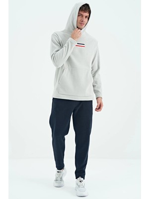 Tommy Life Erkek Kapşonlu Sweat Taş ART-88301