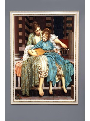 Dolce Mariee Müzik Dersi Desenli Dijital Baskılı Kadife Kumaş Çerçeveli Tablo TBL0081