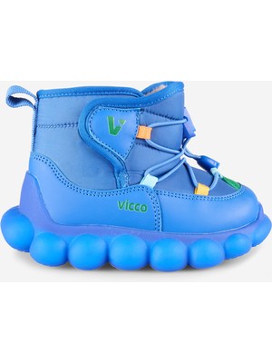 Vicco Saks Mavi Işıklı Erkek Bebek Bot Düz Topuklu Su Geçirmez Kışlık Özellikte
