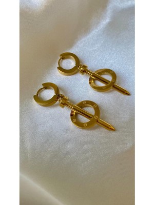 H&S Aksesuar Çelik Çivi Model Küpe