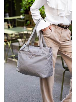 Sanmorris Kadın Büyük Boy 4 Bölmeli Suya Dayanıklı Paraşüt Kumaş Çapraz ve Omuz Askılı Çanta 7004