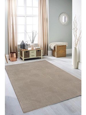 Esperya Home Rölyef Halı Yolluk Vizon | Kaymaz Taban | Makinada Yıkanabilir | Salon, Mutfak & Koridor