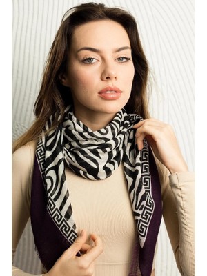 Modex Zebra Desenli Renkli Eşarp Fular (ÖLÇÜ:100X100)