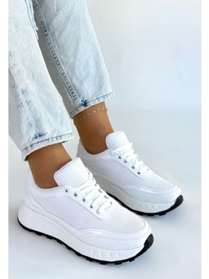 Shoegar Edva Beyaz Cilt Bağcıklı Spor Ayakkabı