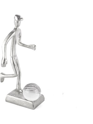 Mikasa Moor Gümüş Futbolcu Dekoratif Obje 14 x 8 x 28 cm