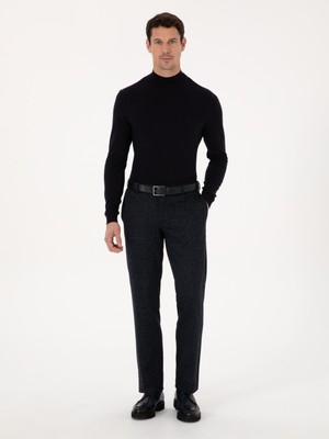 Cacharel Erkek Lacivert Slim Fit Yün Karışımlı Kumaş Pantolon 50273665-VR033