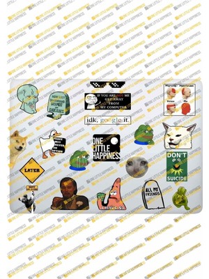 One Little Happiness Internet Temalı Laptop Notebook Tablet Sticker Seti