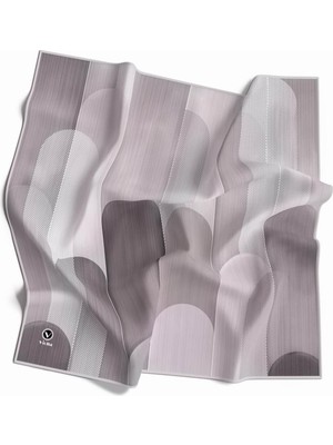Violla Twill Geometrik Desenli Gri Renkli 90X90 Eşarp (Ipek Içermez) Kenar Dikiş Şekli El Dikişli
