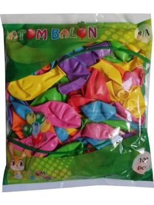 CetKing Ticaret 9A Karışık Renkli Balon 100'LÜ Atom