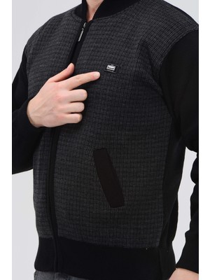 Hedefnur Tekstil Erkek Baba ve Orta Yaş Triko Örgü Içi Astarlı Akrilik Fermuarlı Kışlık Baba Hırka