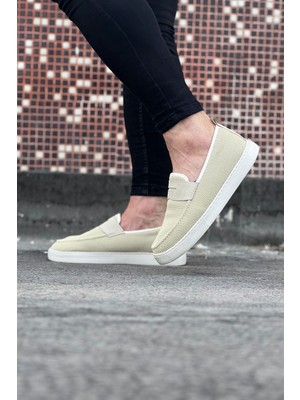 Virtustore Bej Triko Babet Erkek Casual Ayakkabı