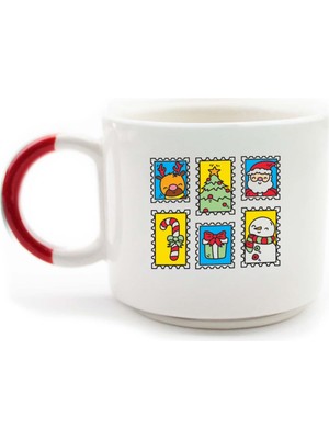 Palto Tasarım Kartpostal Tasarımlı D Kulp Kupa -Yılbaşı Temalı Kupa