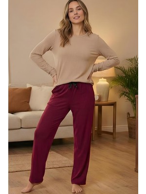 Morro Kadın Rahat Kesim Alt Pijama / Yumuşak Kumaş Eşofman Altı / Günlük Ev Giyimi Pijama Altı