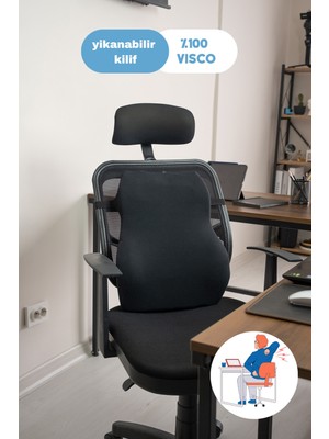 Ortopedik Bel Yastığı Sırt Minderi Araç Destekli Rahatlatıcı Konfor