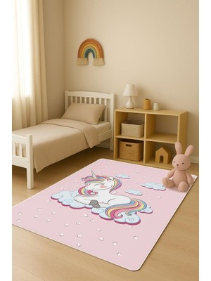 Dolce Mariee  Parlak Kadife Kumaş Dijital Baskı Dot Kaymaz Tabanlı Çocuk ve Genç Odası Halısı H0774