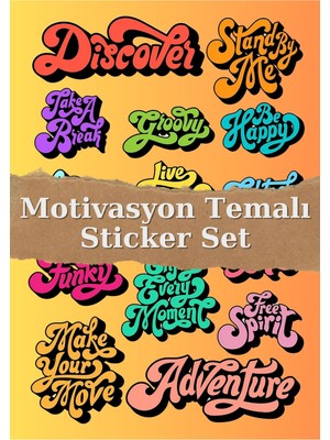 One Little Happiness Motivasyon Temalı Sticker Set Macbook Notebook Tablet Telefon Ajanda Laptop Defter Sticker Seti