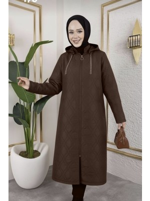 Tilbe Kadın Büyük Beden Mevsimlik  Örme Kapitone Ceket/mont