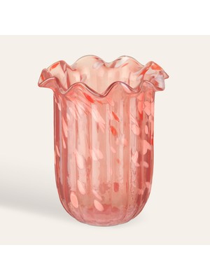 Zsa Zsa Zsu Aravalı Cam Vazo 13X13X18 cm Turuncu