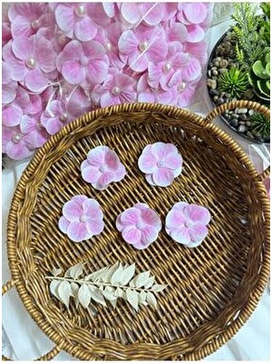 Incili Ortanca Yapay Hazır Çiçek -20LI Paket-Açık Pembe