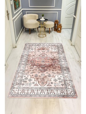 Dolce Mariee Vintage Desen Dijital Baskı Kaymaz Taban Halı H1054