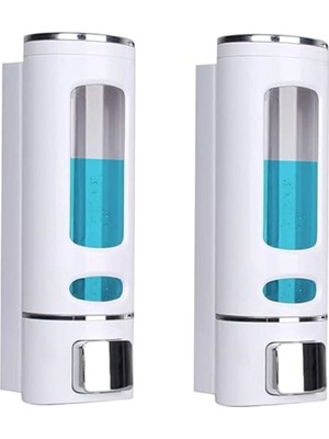 Vadi 2 Adet Beyaz 400 ml Duvara Monte Manuel Sabunluk Sıvı Lavabo Sabunluk El Sabunu H-52