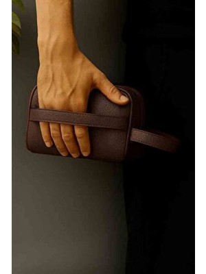 Valiberta Çift Kulplu Deri Görünümlü Erkek El Çantası - Kahve