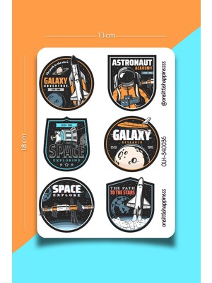 One Little Happiness Uzay Patch Temalı Sticker Seti | Bullet Journal Sticker | Defter | Çıkartma | Scrapbook