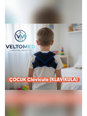 Veltomed Çocuk Klavikula Bandajı Köprücük Kemiği Kırığı Için Medikal Destek, Duruş Düzeltici, Sekiz Bandajı