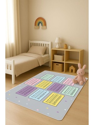 Dolce Mariee  Parlak Kadife Kumaş Dijital Baskı Dot Kaymaz Tabanlı Çocuk ve Genç Odası Halısı H0720