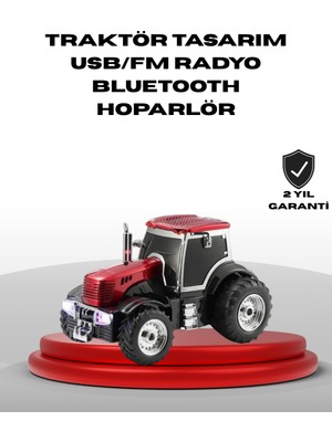 Tgzm Traktör Tasarımlı Bluetooth Hoparlör USB Tf Aux Fm Radyo - TG0012-2RGTN5