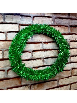 Empressco Yeşil LED Işıklı 5 Metrelik Dekoratif Garland, Parlak Metalik Çam Dalı Şıklığı