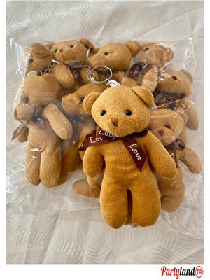 Partylandtr 5 Adet Peluş Ayıcık Anahtarlık Karamel Rengi 12 Cm. Anahtarlıklı 16 Cm.