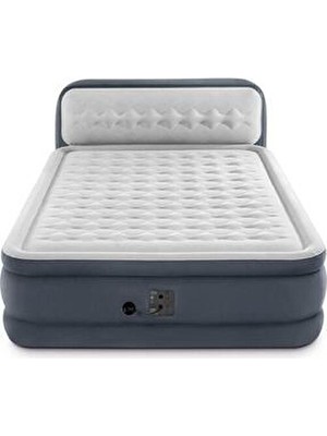 Blooma MonsterÇocuk ~ İntex Elektrikli Şişme Yatak - Çift Kişilik , Başlıklı Şişme Yatak 152X236X86 cm ( 2 ADET SEYAHAT ŞİŞME YASTIK HEDİYELİ )