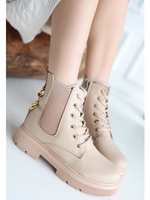 Shoegar Harte Nude Cilt Bağcıklı Bot