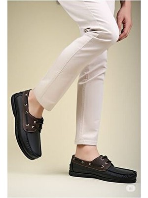 Liarca Tamamı Hakiki Deri Garantili Rahat Günlük Mokasen Tekne Stili Rahat Erkek Ortopedik Taban Ayakkabı