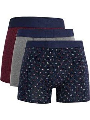 Tudors Erkek 3'lü Pamuk Likralı Esnek Kumaş Boxer