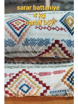 Sarar 4kg Battaniye Çift Kişilik Rustik Desen