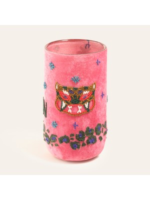 Zsa Zsa Zsu Aravalı El İşi Vazo 10x10x20 Cm Pembe