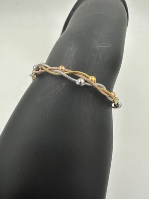 Stainless Steel  Gold & Gümüş Renk Burgu Çelik Toplu Bileklik