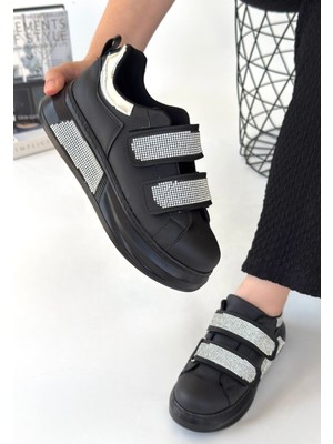 Shoegar Nino Siyah Cilt Cırt Cırtlı Spor Ayakkabı