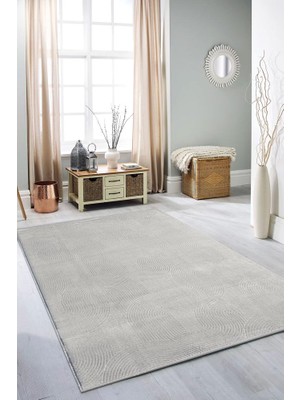 Esperya Home Rölyef Halı Yolluk Gri | Kaymaz Taban | Makinada Yıkanabilir | Salon, Mutfak & Koridor