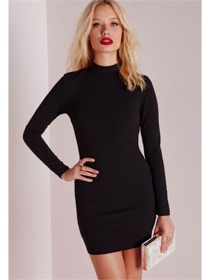 B101336 Uzun Kollu Mini Elbise