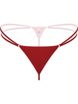 Lastikli Kırmızı Büyük Beden G String Tanga