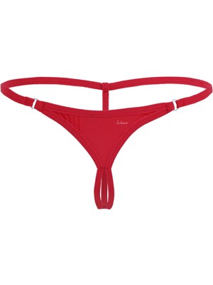 Halkalı Mini Büyük Beden Kırmızı Fantazi G String